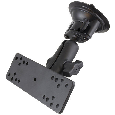 RAM Mounts Saugfuss-Set für elektronische Geräte - Diamond-Baisplatte (Trapez), mittlerer Verbindungsarm, Adapterplatte (div. Lochraster), B-Kugel (1
