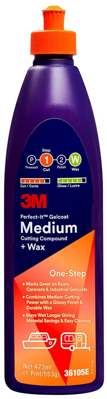 3M36105E 3M Perfect-It Gelcoat Medium Cutting Compound + Wax
