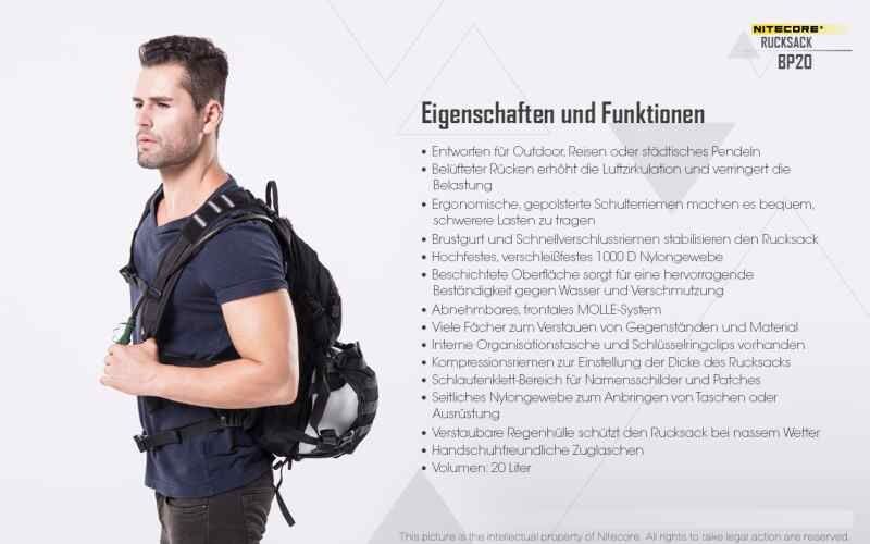Nitecore BP20, schwarz