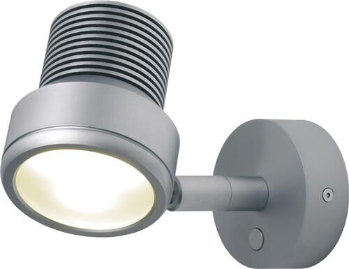 LED-Anbauleuchte R2, chrom-matt, warmweiß, 10-30V DC, max. 6W, 44°, mit integriertem Dimmer