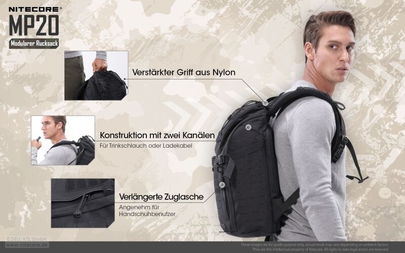 Nitecore Rucksack MP20, schwarz