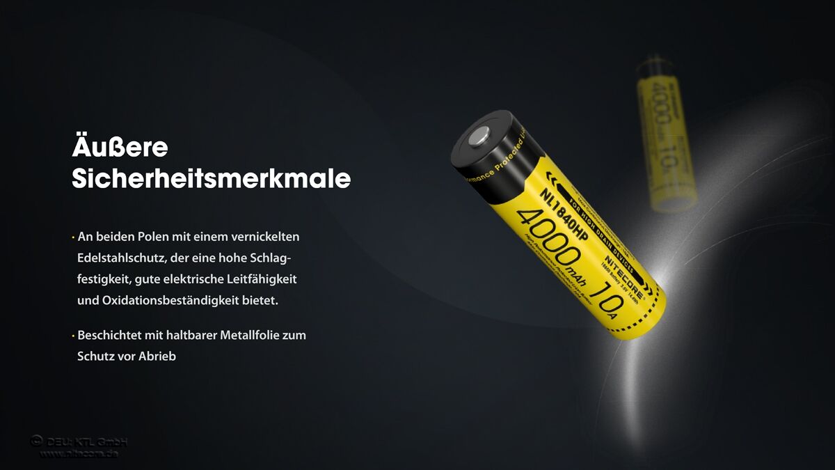 Nitecore Li-Ion Akku 18650, 4000mAh - NL1840HP