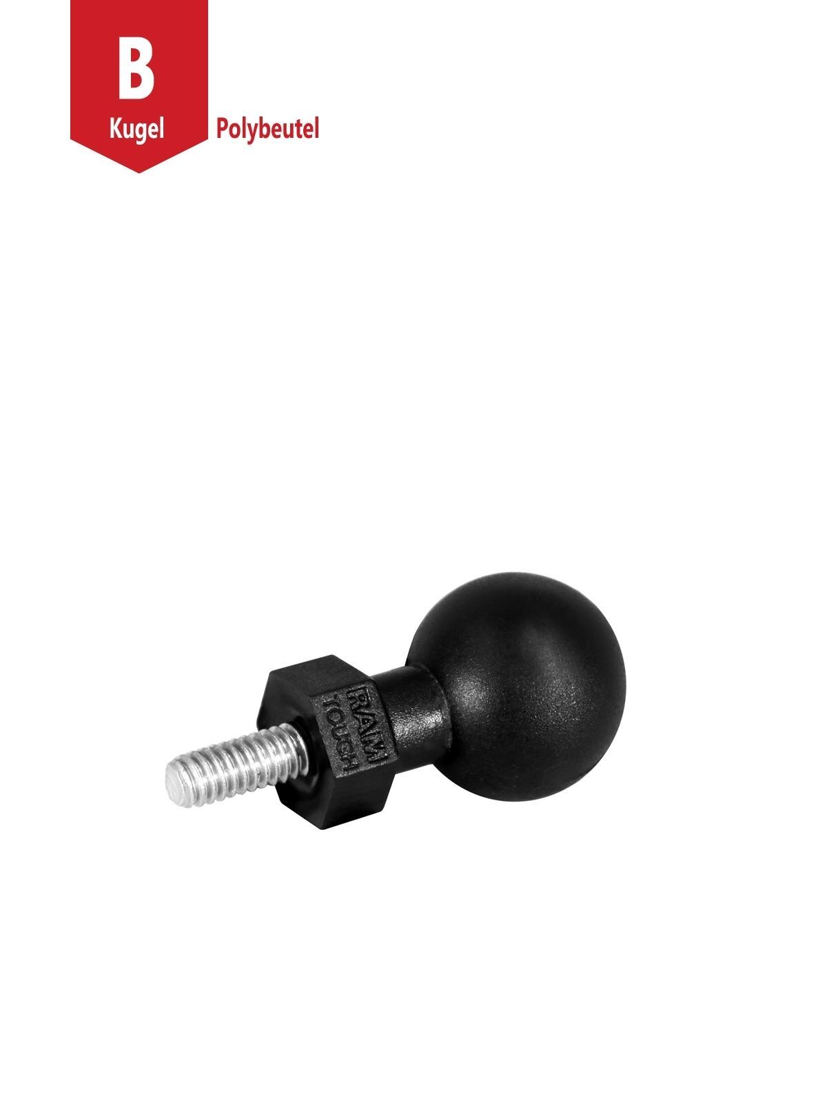 RAM Mounts Tough-Ball mit M6-1 x 6 mm Gewindestift - B-Kugel (1 Zoll), im Polybeutel