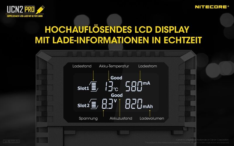 Nitecore UCN2 PRO - für Canon Cameras