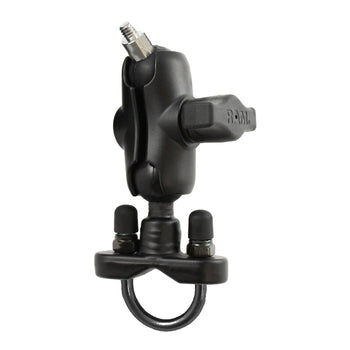 RAM Mounts Kamerahalterung (kurz) für Lenker/Rohre mit 1/4"-20 Gewindestift - mit Klemmschelle, B-Kugel (1 Zoll), im Polybeutel