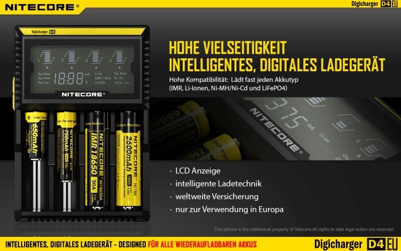 Nitecore Digicharger D4EU - EU-Version