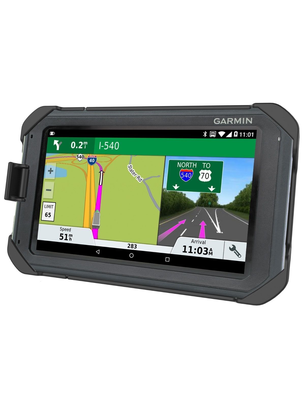 RAM Mounts Sicherheitsgehäuse für Garmin Fleet 7X0 Serie (ohne Schutzhüllen) - Diamond-Anbindung (Trapez), Schrauben-Set, im Polybeutel