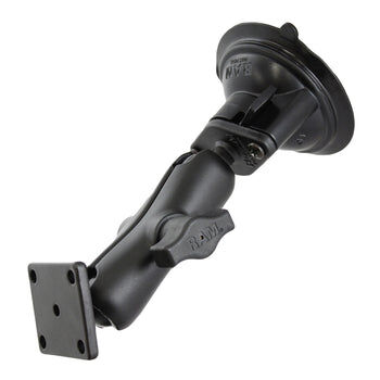 RAM Mounts Saugfuss-Set - Diamond-Basisplatte (Trapez), mittlerer Verbindungsarm, rechteckige Basisplatte, B-Kugel (1 Zoll), im Polybeutel