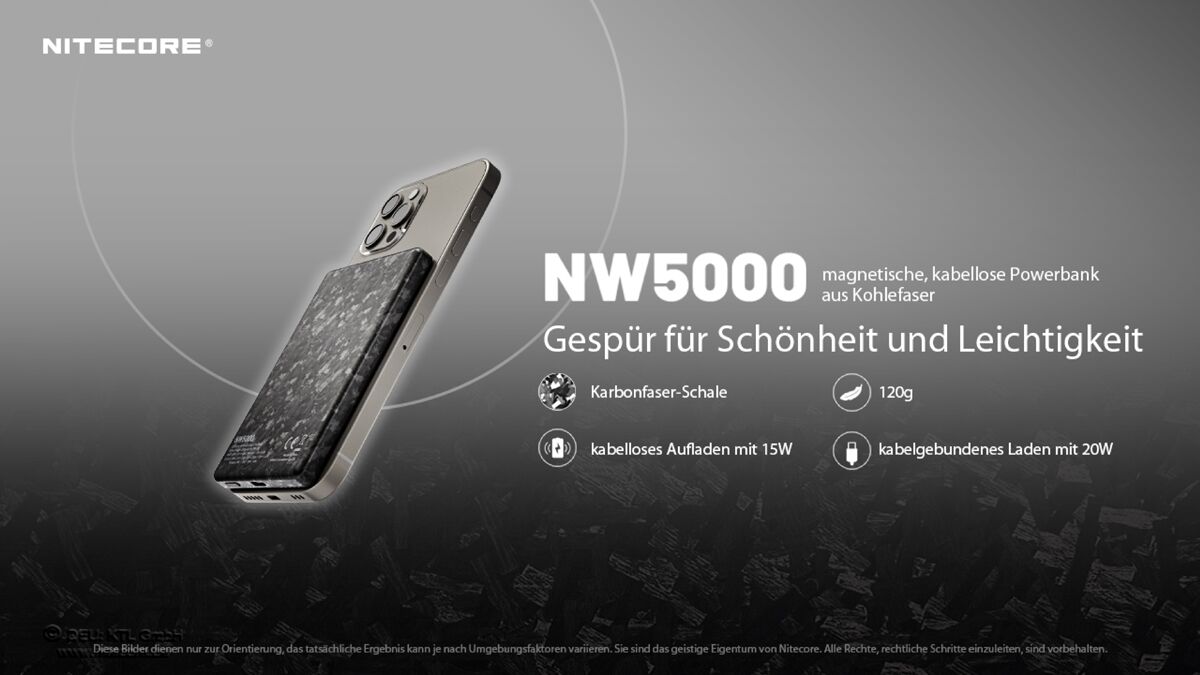 Nitecore Powerbank NW5000 - 5000mAh, MagSafe-Technologie