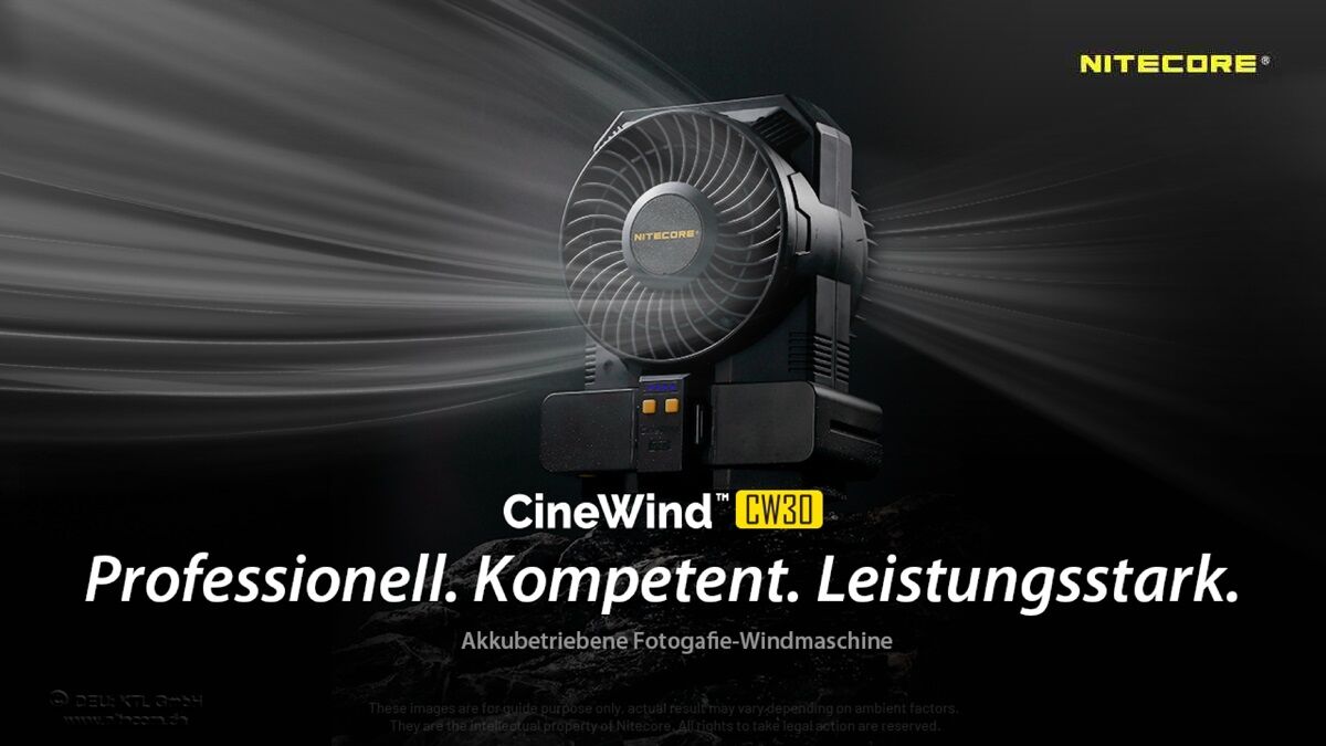 Nitecore Cine Wind CW30 Set - inkl. 2 x Akku und Tragegriff