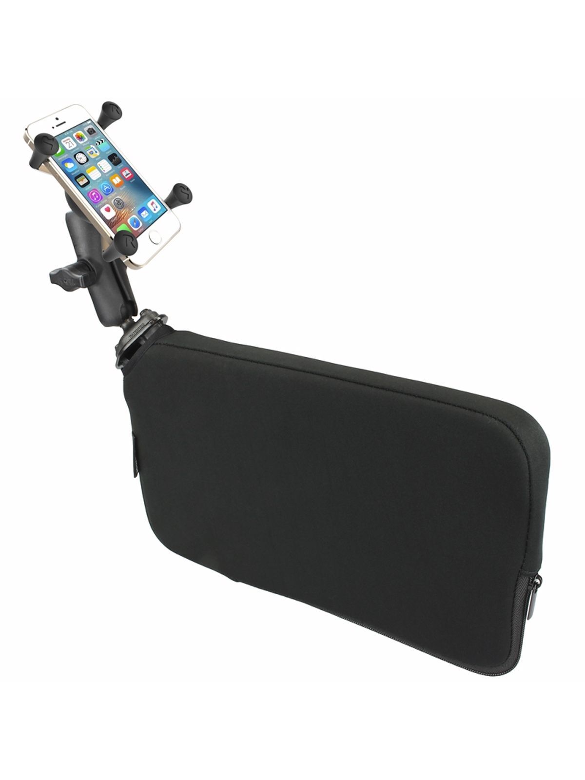 RAM Mounts Tough-Wedge mit X-Grip Universal Halteklammer für Smartphones - Zwischenraumpolster (ohne Pumpe), mittlerer Verbindungsarm, B-Kugel (1 Zoll