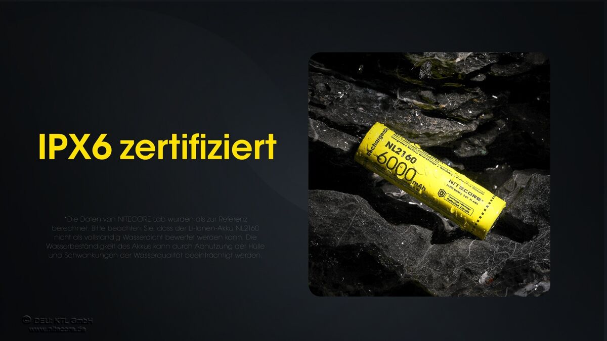 Nitecore LI-Ion Akku 21700, 6000mAH, NL2160