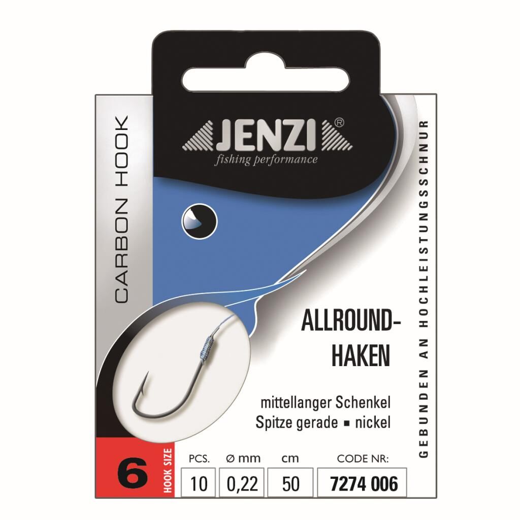 Jenzi Allroundhaken, Gebunden, Größe 6, 0,22 mm, 50 cm