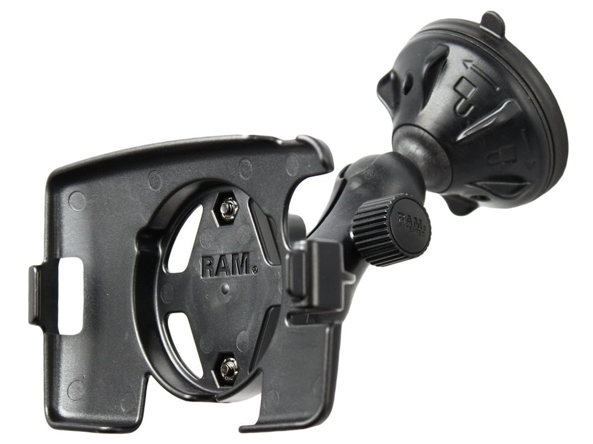 RAM Mounts Verbundstoff Saugfuss-Halterung TomTom 330er Serie - kurzer Verbindungsarm (ca. 50 mm), Diamond-Basisplatte (Trapez), Halteschale, B-Kugel