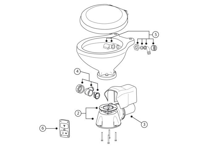 LHTD5797WTLnY1qOpwXuL Albin marine Ersatzteile einzeln Bordtoilette komfort elektr.