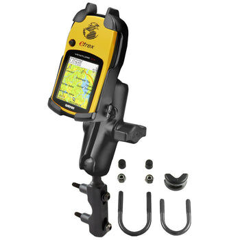 RAM Mounts Motorrad-Halterung Garmin eTrex Color Serie - B-Kugel (1 Zoll), Basisbefestigung (Lenker/Bremse/Kupplung), mittlerer Verbindungsarm