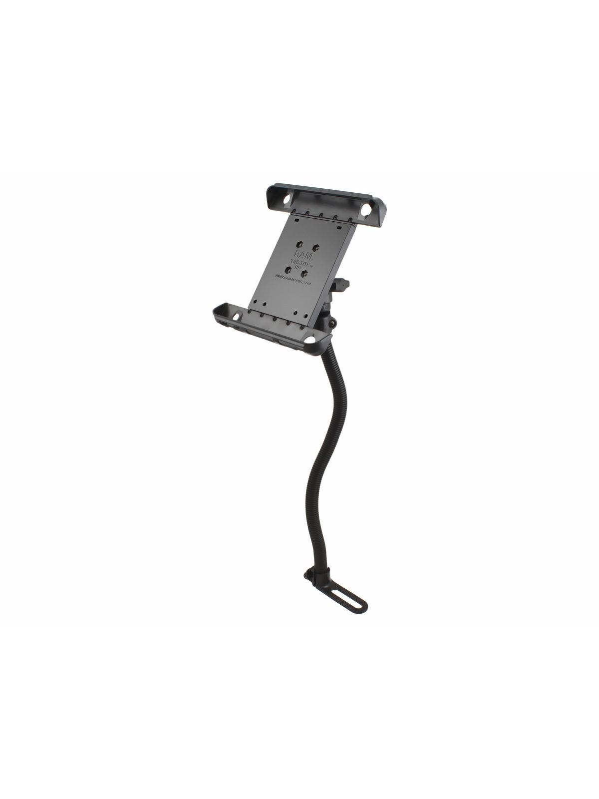 RAM Mounts Pod I Sitzschienen-Adapter mit Universal Tab-Tite Halteschale (10 Zoll Tablets) - B-Kugel (1 Zoll), flexibler Stab (ca. 450 mm)