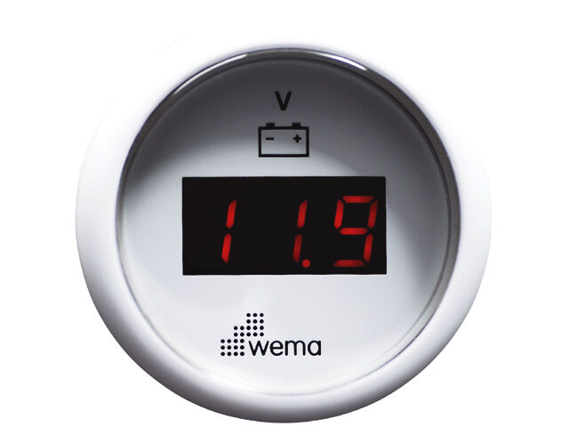 Wema Voltmeter 12-24V LED weiß