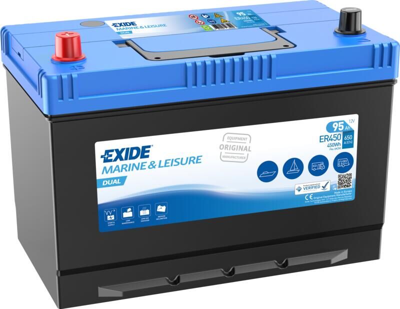 Exide Dual Säure-Batterie, 95Ah, 450Wh, 12V