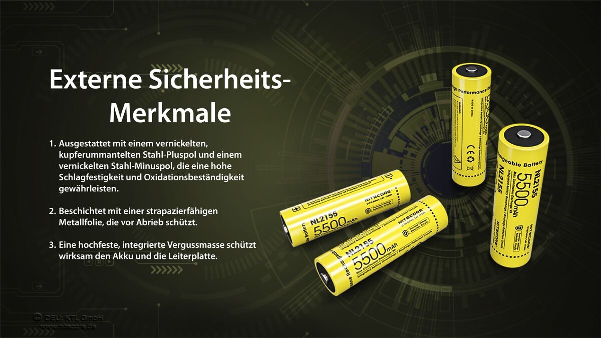Nitecore Li-Ion Akku Typ 21700 - 5500mAh - NL2155