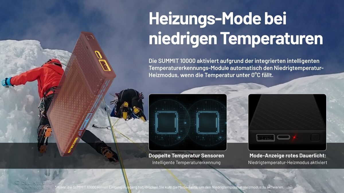 Nitecore Powerbank SUMMIT10000 - 10000mAh, kältebeständig