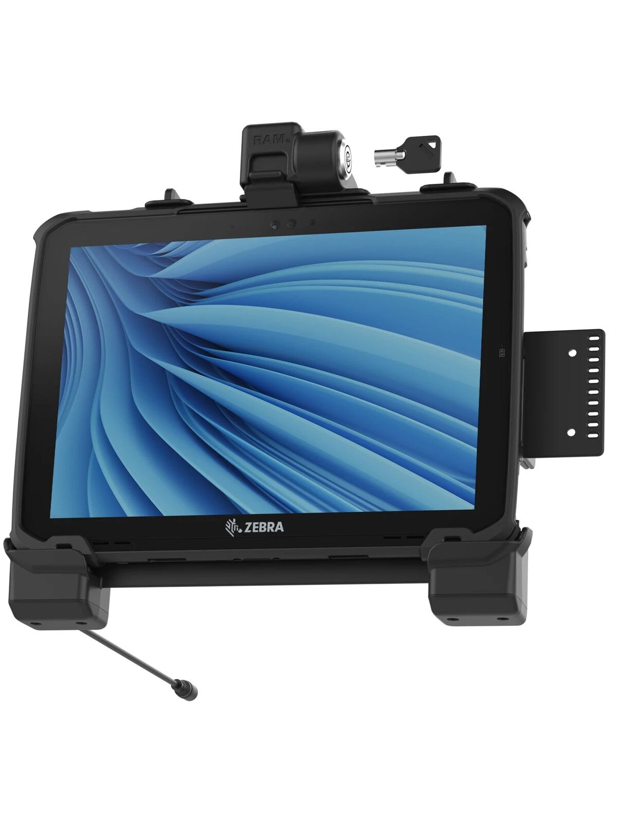 RAM Mounts Form-Fit Halteschale (Schlüsselverriegelung) für Zebra ET80 & ET85 2-In-1 Tablets - mit & ohne Rugged Boot und Tastatur) - 5.5mm DC-Anschluss