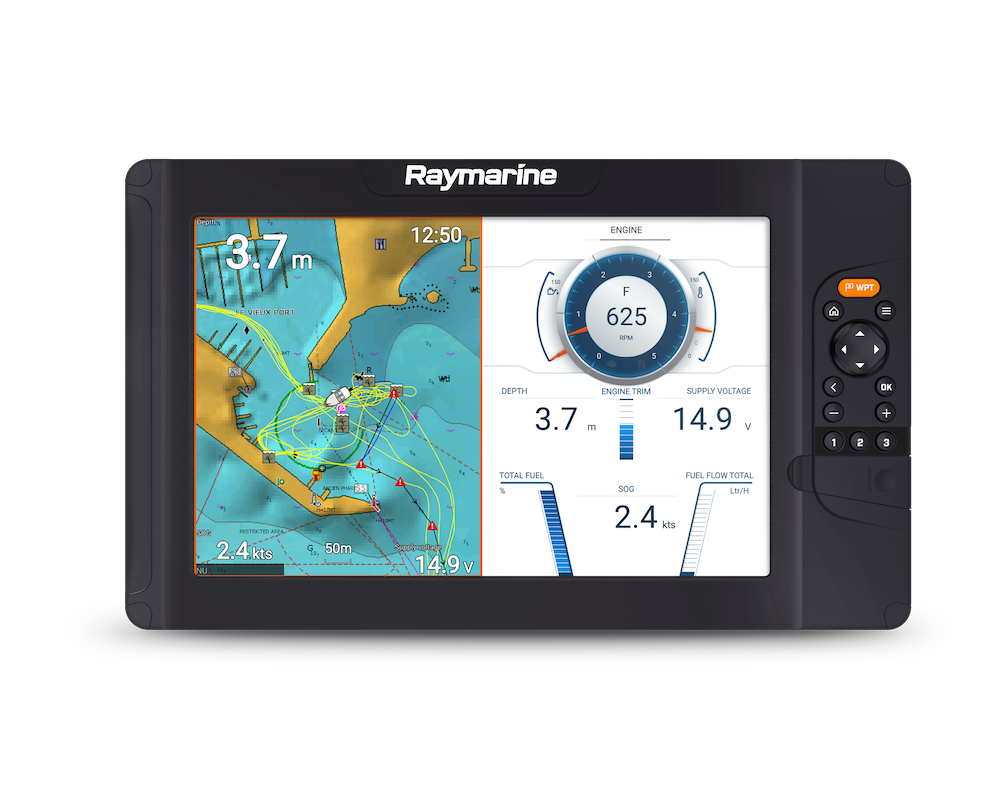 Elenment-12s-Front-Chart-Engines Raymarine Element 12 S Navigationsdisplay