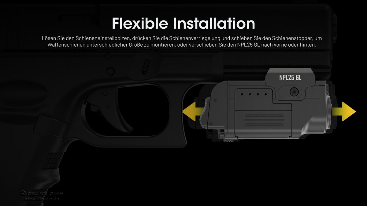Nitecore Waffenleuchte NPL25 mit grünem Laser