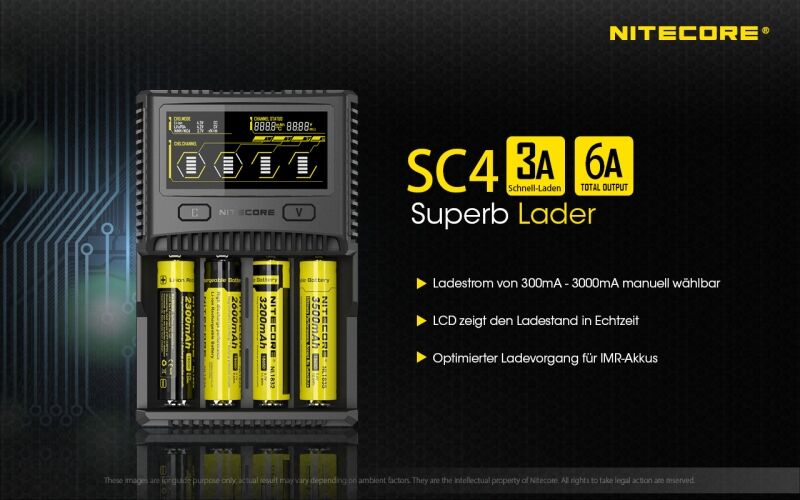 Nitecore SC4 - Schnellladegerät