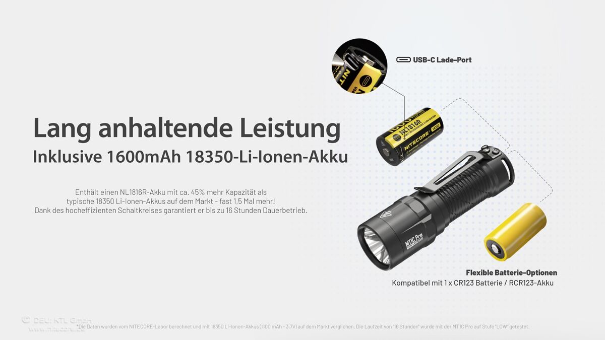 Nitecore MT1C PRO - 1000 Lumen