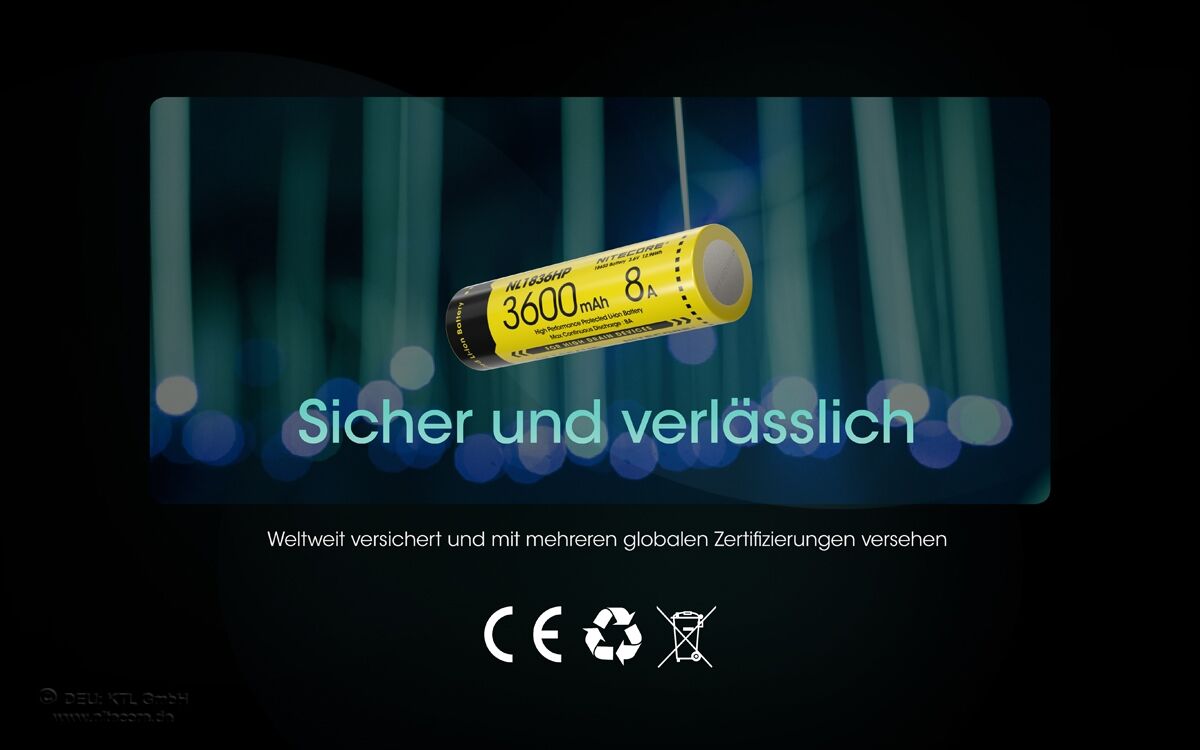 Nitecore Li-Ion Akku 18650 - 3600mAh - NL1836HP