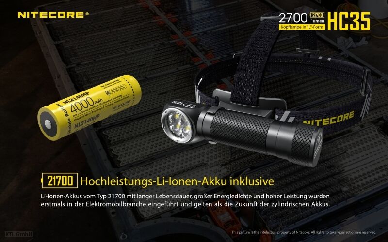 Nitecore HC35 inkl. NL2140HP