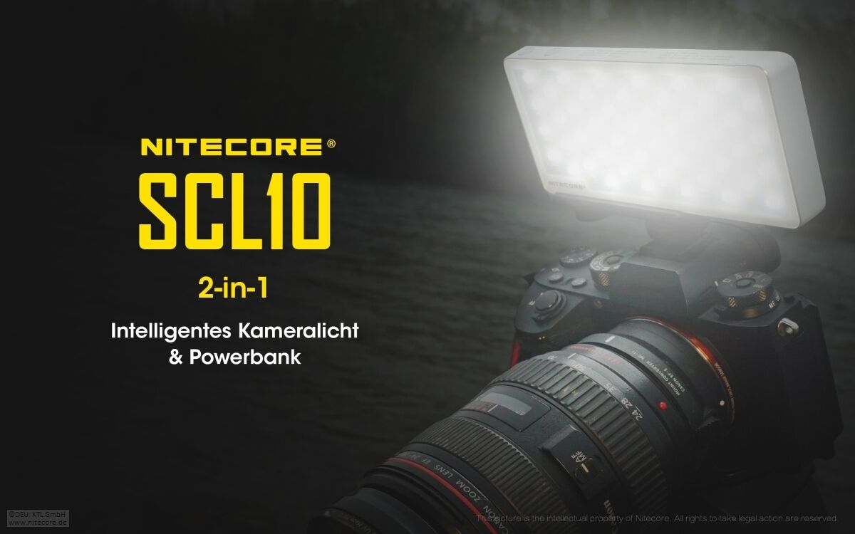 Nitecore Kamera Licht inkl. Powerbank