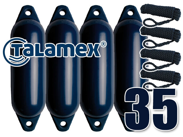 Talamex Majoni Star Fender 62x21cm Navy 4er Set mit Fenderleine
