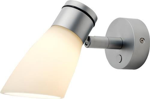 LED-Anbauleuchte R1, D2W, chrom-matt, warmweiß, 10-30V DC, max. 3W, Glas champagner, mit Dimmer
