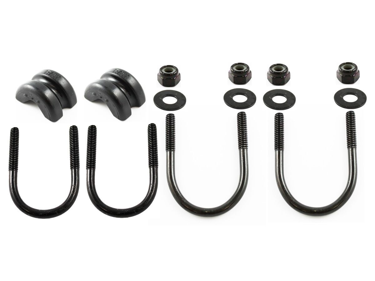 RAM Mounts 4er U-Bügel-Set  - für Durchmesser 12,7-31,8 mm (2x) / 31,8-38,1 mm (2x), 1/4"-20 Gewinde, inkl. Muttern/Unterlegscheiben/Durchmesser-Verkl