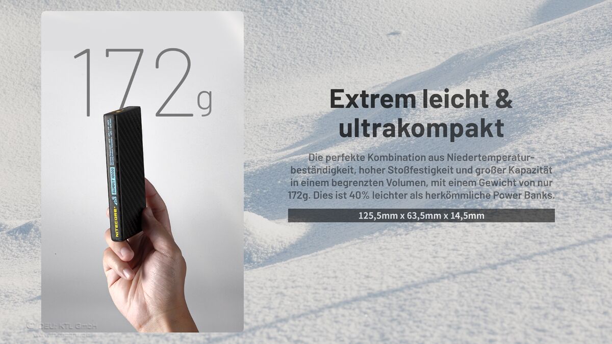 Nitecore Powerbank SUMMIT10000 - 10000mAh, kältebeständig