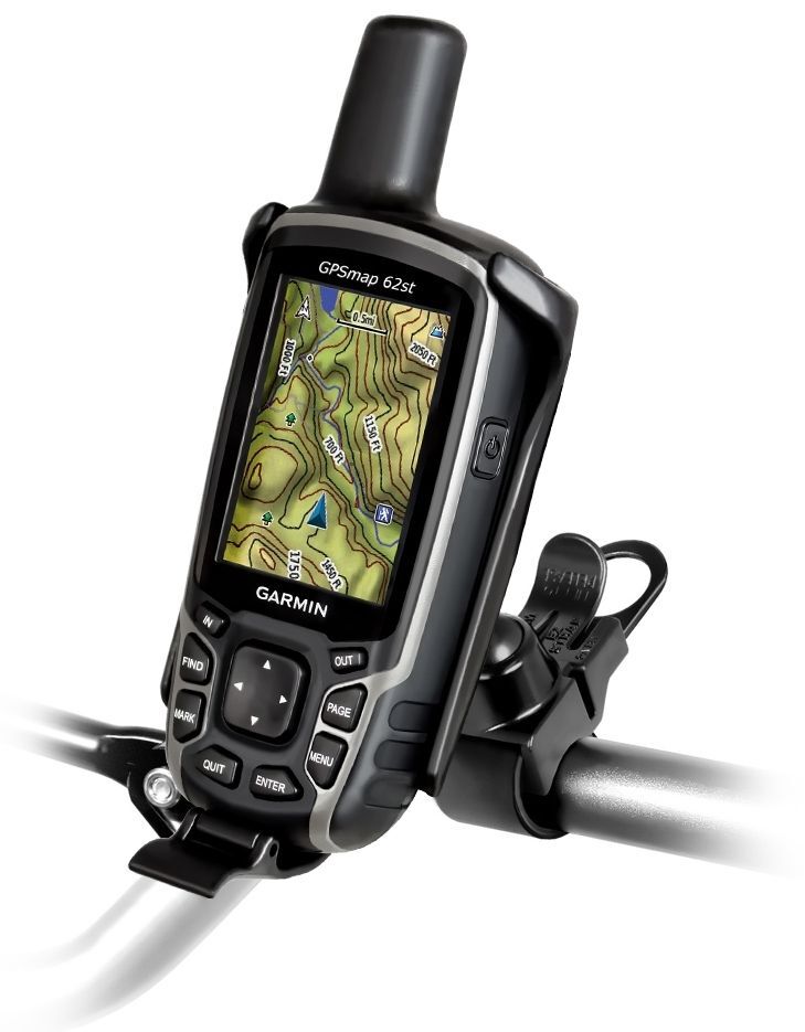 RAM Mounts EZ-Strap Lenkerhalterung für Garmin GPSMAP 62er/64er Serie - Verbundstoff, Gummiband, kurzer Arm