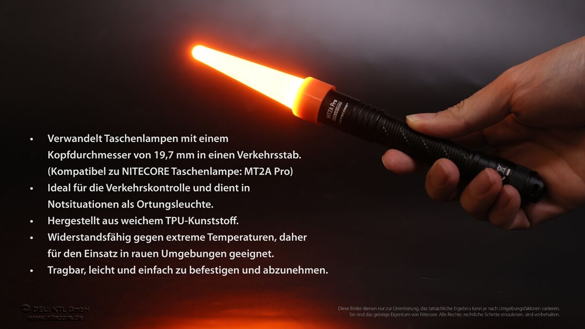 Nitecore Warnaufsatz rot - 20 mm