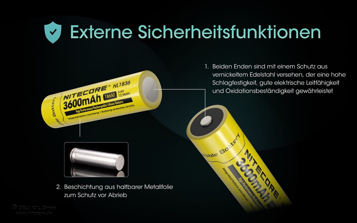 Nitecore Li-Ion Akku Typ 18650 - 3600mAh - NL1836