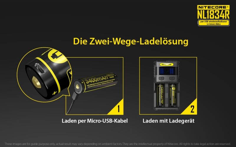Nitecore Li-Ion Akku Typ 18650 - 3400mAh - NL1834R