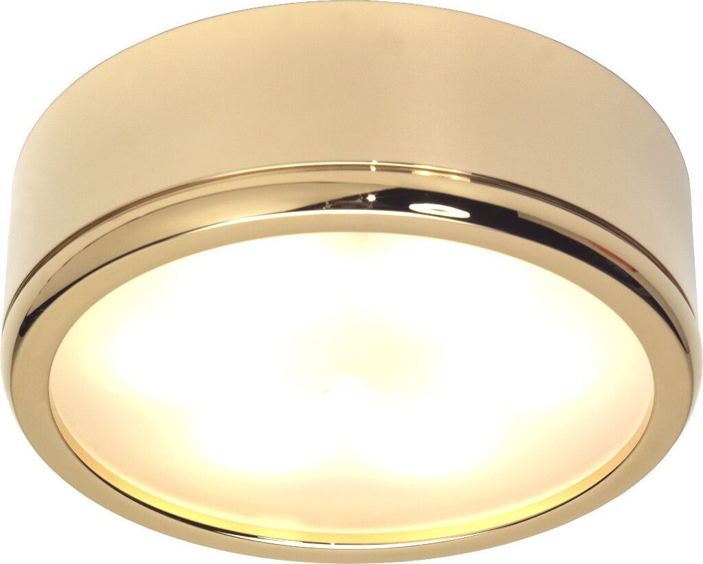 LED-Anbauleuchte D3-3 Slave, gold-glanz, rot/warmweiß, 10-30V DC, max. 6W