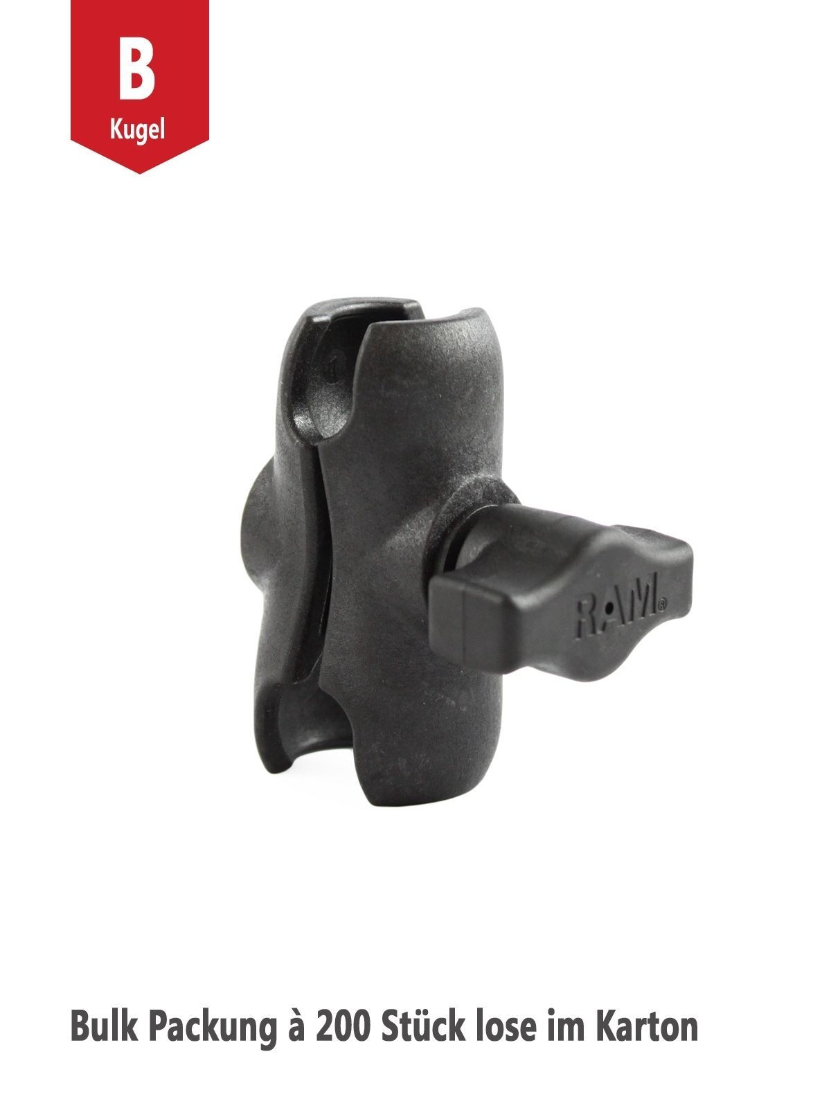RAM Mounts Verbundstoff-Verbindungsarm kurz (ca. 60 mm) für B-Kugeln (1 Zoll) - Bulk Packung à 200 Stück (lose im Karton)