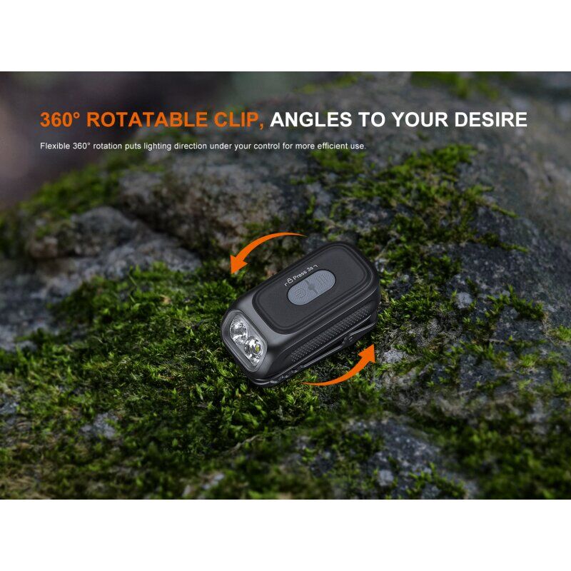 Fenix E04R 360° drehbare Clip-EDC-Taschenlampe (schwarz)