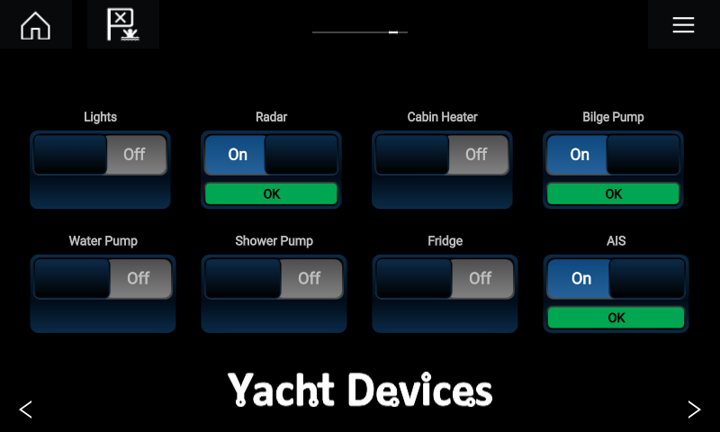 axiom_2xYDCC_dashboard Yacht Devices Circuit Control YDCC-04 mit Raymarine Axiom
