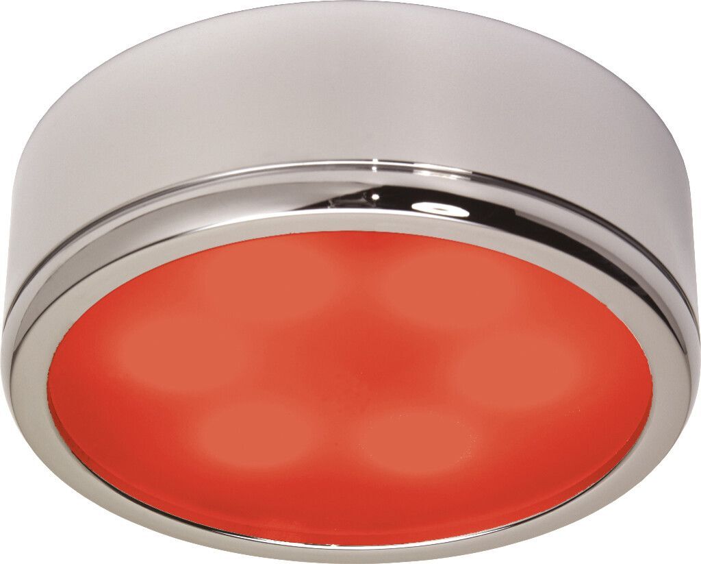 LED-Anbauleuchte D3-3 Slave, chrom-glanz, rot/warmweiß, 10-30V DC, max. 6W