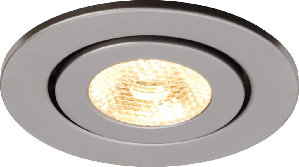 LED-Einbaustrahler EB02-1, chrom-matt schwenkbar, warmweiß, 44°, inkl. Vorschaltgerät