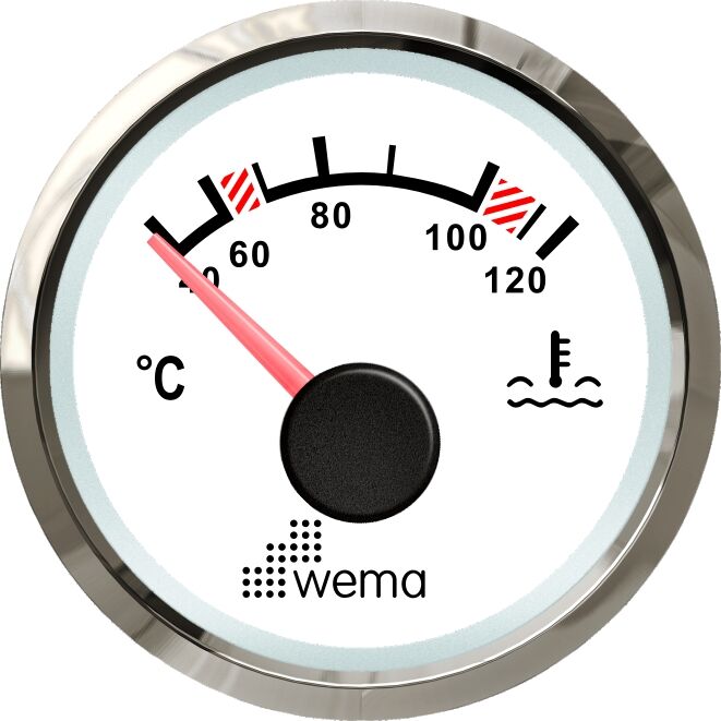 Wema NMEA2000 Tankanzeige Wassertemperatur Silver-Line weiß