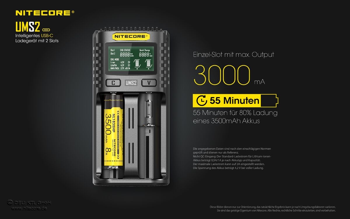 Nitecore UMS2 USB-Schnell-Ladegerät