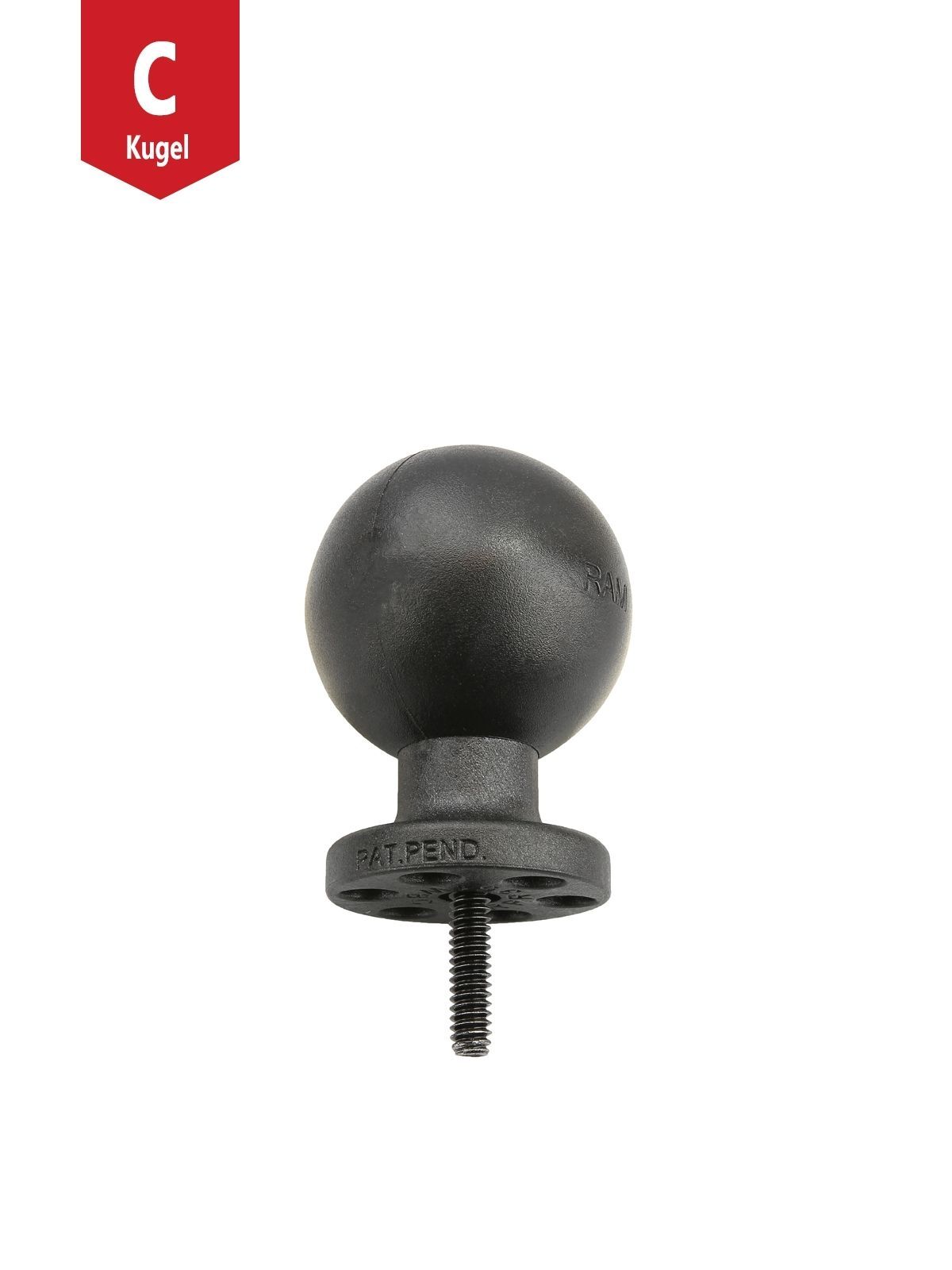 RAM Mounts Tough- Claw Kugeladapter - C-Kugel (1,5 Zoll), Verbundstoff